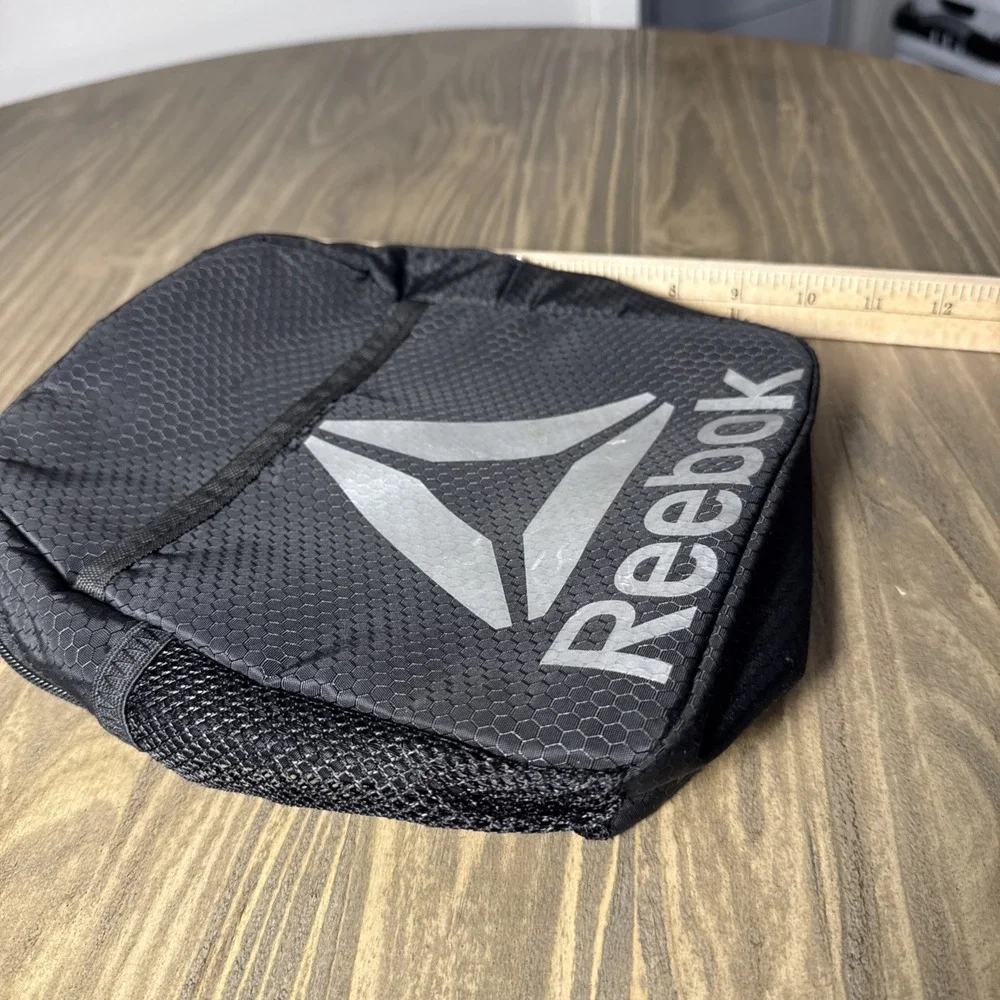 Reebok Insulated Lunch Zip Bag‎ Black 10 Inch Small Tote Front Pouch Side Pocket